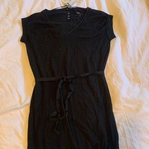 NAF NAF black cotton stretchy dress with tie at waist